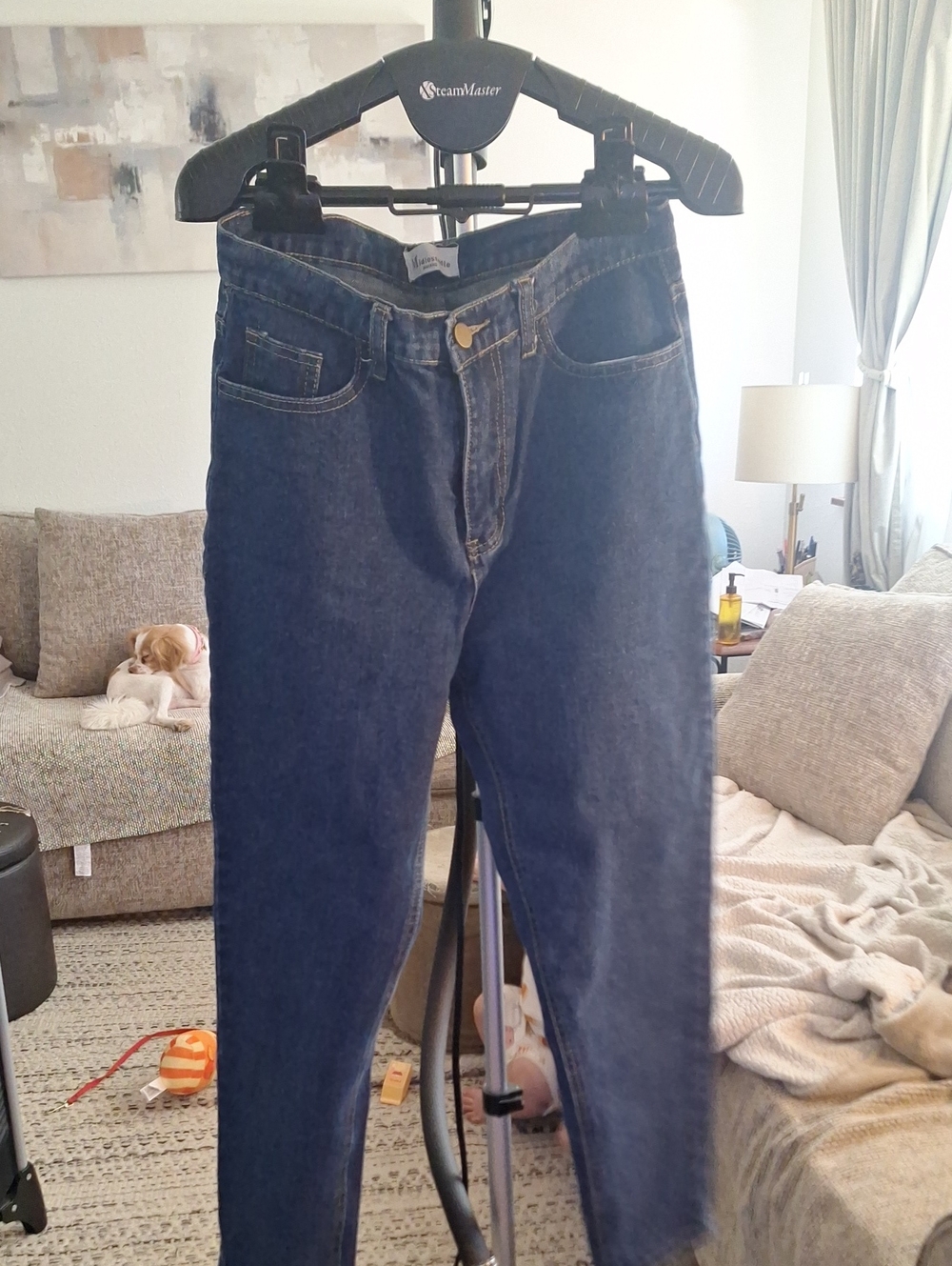 Women's Skinny Jeans in Dark Blue Denim